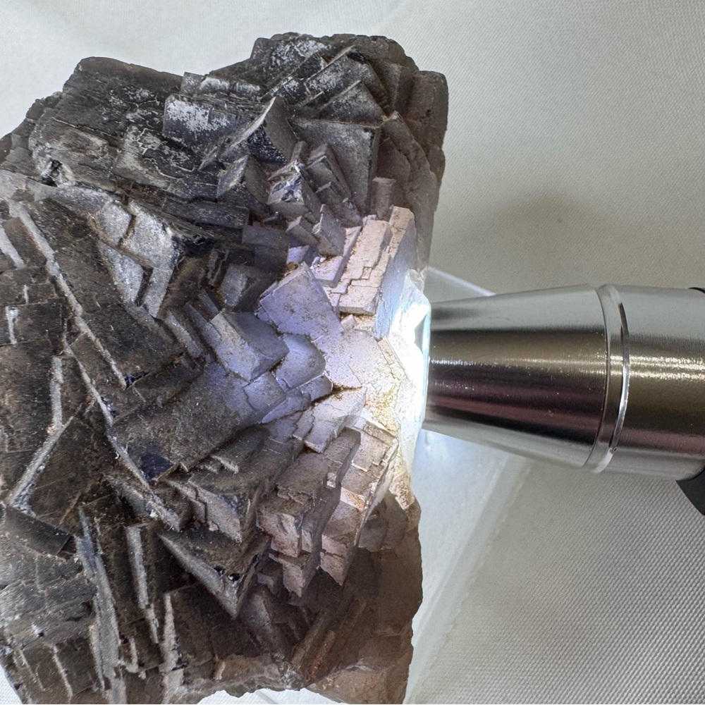 Cubic Fluorite Cluster 1.27 lb Blue Purple Backlit Specimen